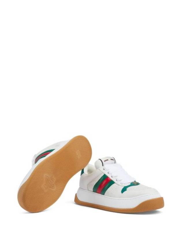 Screener Web Leather Low Top Sneakers White - GUCCI - BALAAN 5