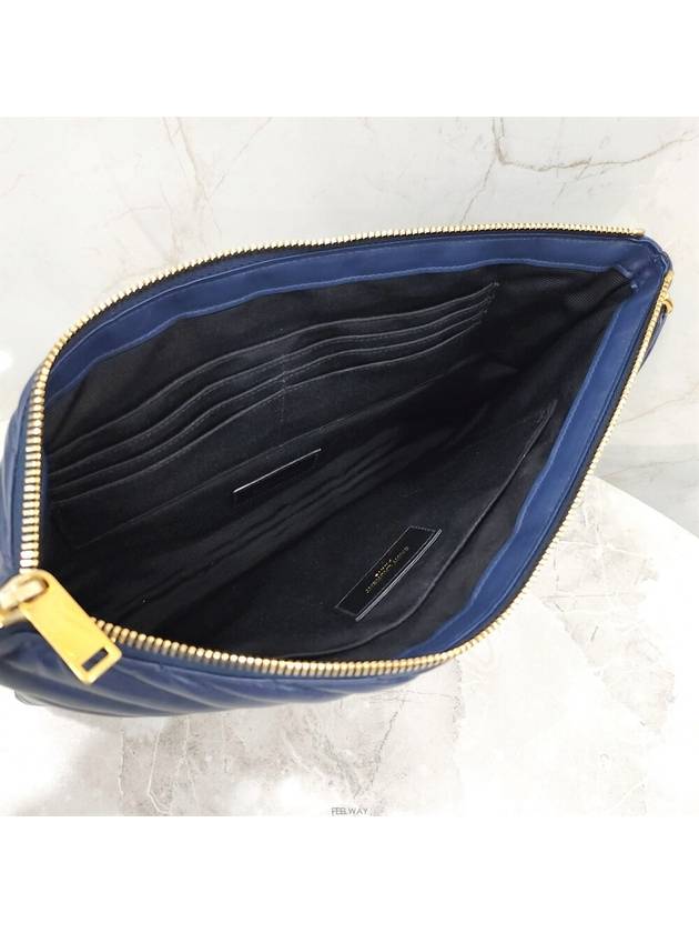 Lux You Matelasse Navy Strap Clutch 559193 - SAINT LAURENT - BALAAN 6