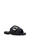 Nylon Quilted Sandals Black - GUCCI - BALAAN 3