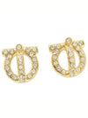 Gancini 3D Crystal Earrings Gold - SALVATORE FERRAGAMO - BALAAN 2