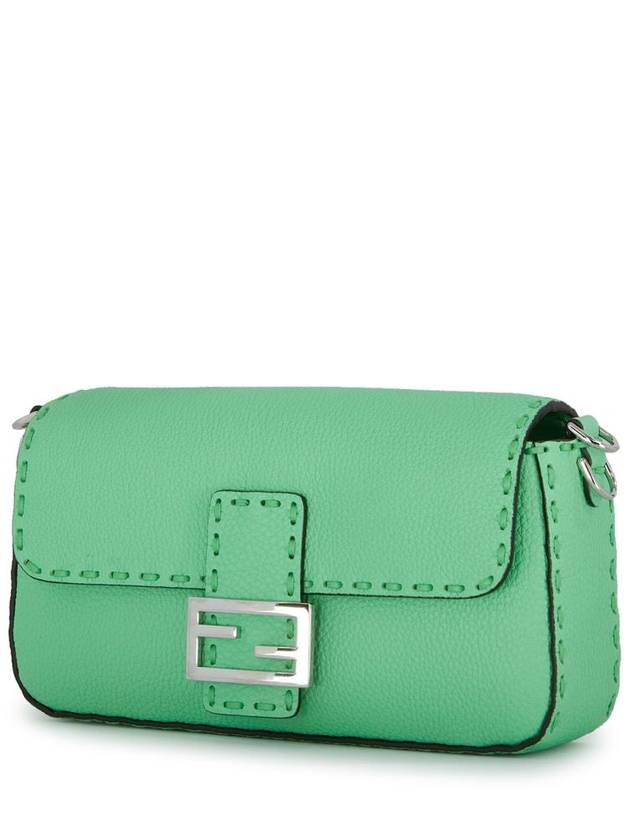 Baguette Stitch Selleria Leather Shoulder Bag Green - FENDI - BALAAN 3