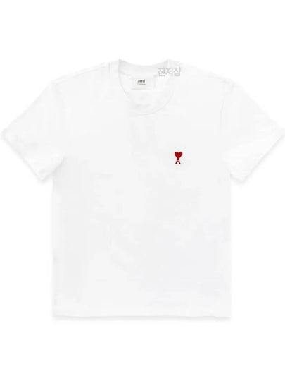 Small Heart Logo Short Sleeve T-Shirt White - AMI - BALAAN 2