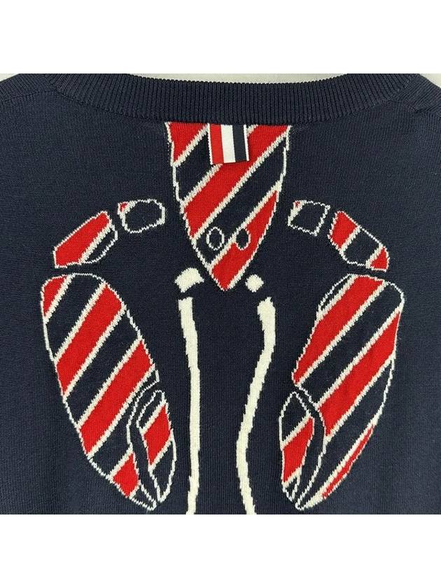 4 Bar Lobster Intarsia Wool Sweatshirt Navy - THOM BROWNE - BALAAN 4