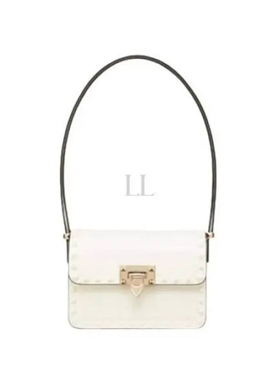 Small Rockstud Detail Leather Shoulder Bag White - VALENTINO - BALAAN 2