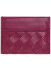 Intrecciato Leather Card Wallet Purple - BOTTEGA VENETA - BALAAN 2