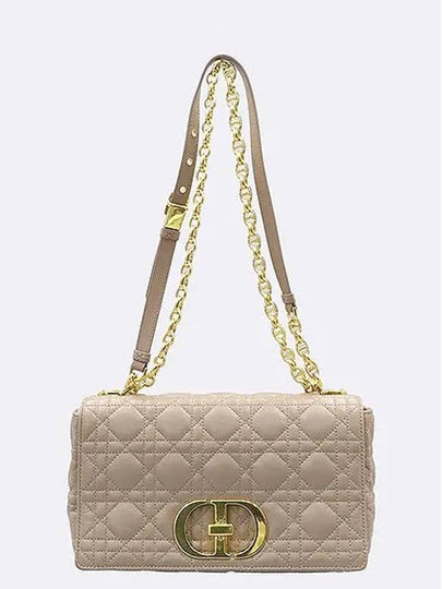 M9242UWHC Brown Color CARO Medium Supple Cannage Quilted Gold Metal Logo Chain Shoulder Bag - DIOR - BALAAN 2