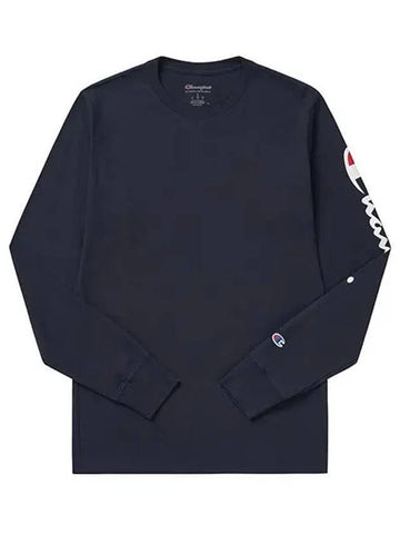 Graphic Classic Jersey Long Sleeve T-Shirt Navy - CHAMPION - BALAAN 1