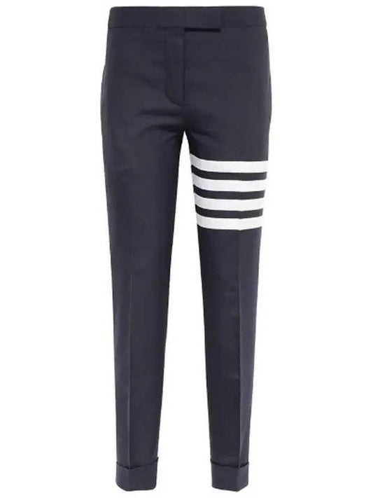 Men's Plain Weave 4 Bar Low Rise Skinny Straight Pants Navy - THOM BROWNE - BALAAN 2