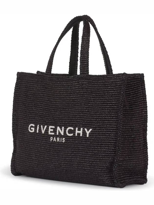 G-Tote Medium Raffia Tote Bag Black - GIVENCHY - BALAAN 4