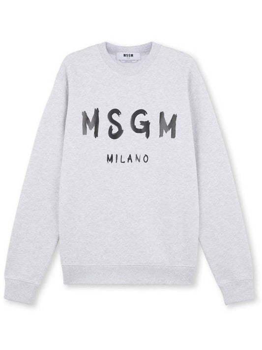 Brushed Logo Sweatshirt Gray - MSGM - BALAAN 2