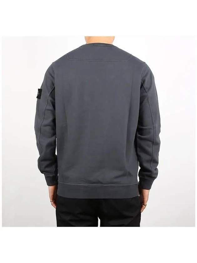 Brushed Cotton Fleece Garment Dyed Crewneck Sweatshirt Lead - STONE ISLAND - BALAAN 5