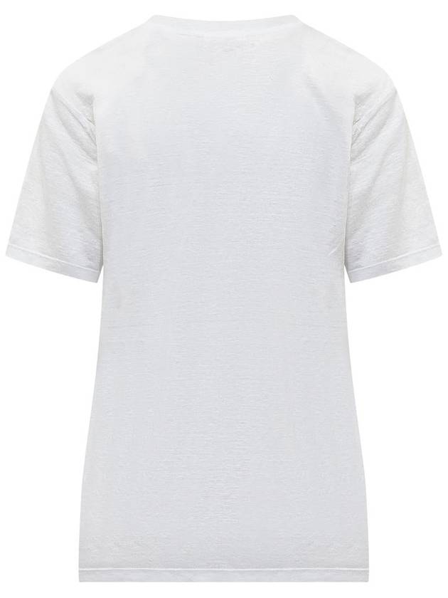 Zewel Print Cotton Short Sleeve T-Shirt White - ISABEL MARANT ETOILE - BALAAN 3