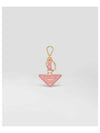 Saffiano Leather Triangle Logo Key Holder Petal Pink - PRADA - BALAAN 2