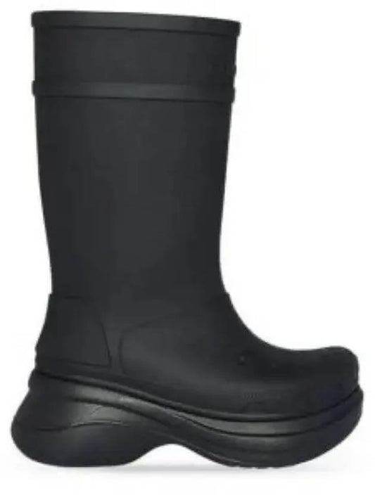 Women's Crocs Rubber Long Boots Black - BALENCIAGA - BALAAN 2