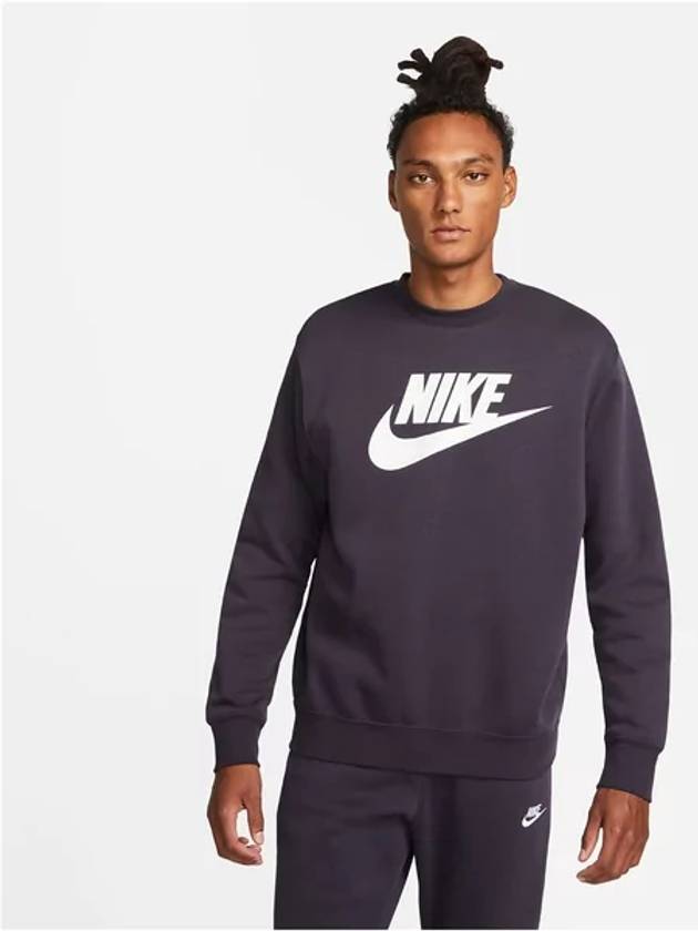 Club Graphic Crew Neck Sweatshirt Deep Purple - NIKE - BALAAN 2