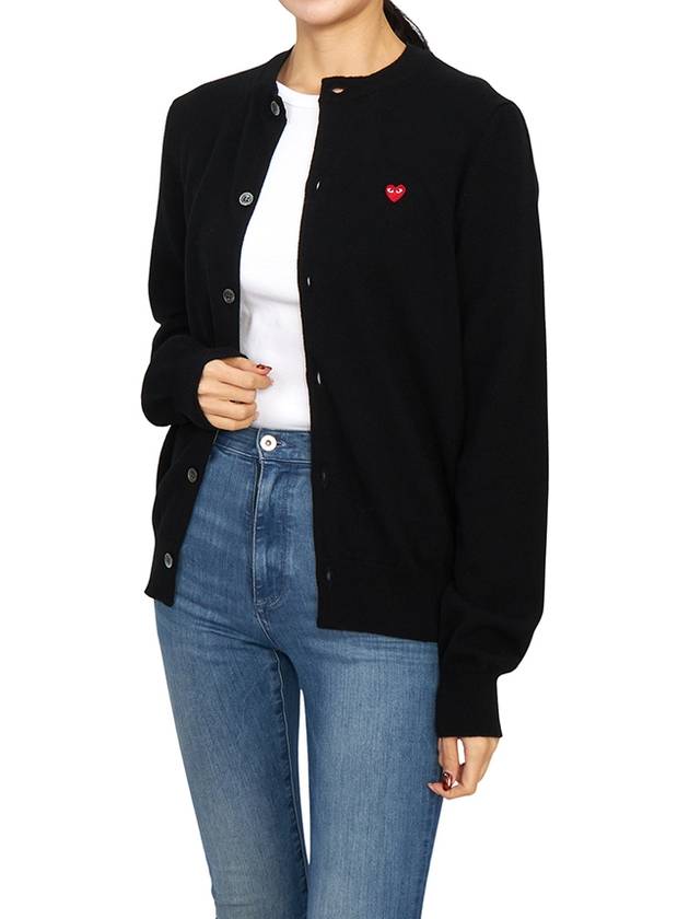 Women's Small Red Wappen Cardigan P1 N079 1 Black - COMME DES GARCONS PLAY - BALAAN 6