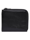 Stitch Leather Zipper Card Wallet Black - MAISON MARGIELA - BALAAN 1