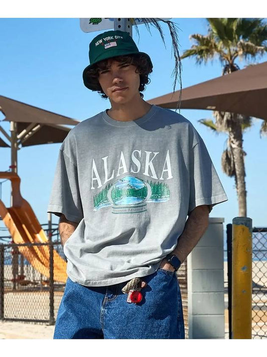 Alaska Pigment Short Sleeve T Shirt Gray - FLUKE - BALAAN 1