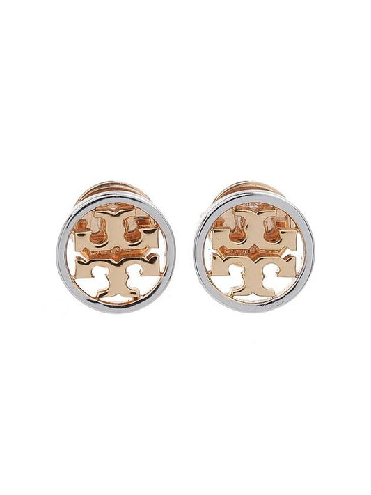 Miller Stud Earrings Silver Gold - TORY BURCH - BALAAN 2