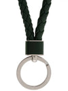 Intrecciato Leather Key Holder Dark Green - BOTTEGA VENETA - BALAAN 4