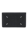 Stitched Leather Card Wallet Black - MAISON MARGIELA - BALAAN 1