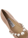 Women s Ade Suede Flat Shoes SZR BALLET PINK WHITE - JIMMY CHOO - BALAAN 7