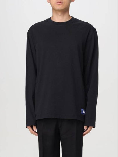 Cotton Long Sleeve T-Shirt Black - BURBERRY - BALAAN 2