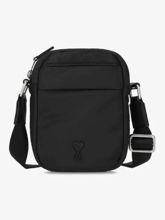 Heart logo small pocket crossbody bag black ULL011 AW0021 001 - AMI - BALAAN 2