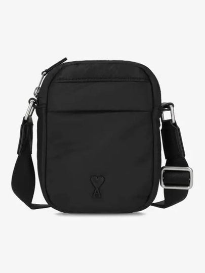 Heart logo small pocket crossbody bag black ULL011 AW0021 001 - AMI - BALAAN 2