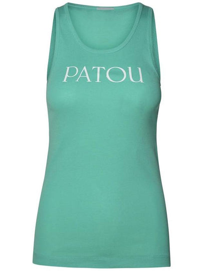 Logo Print Organic Cotton Sleeveless Mint Green - PATOU - BALAAN 2