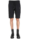 Men's Lens Wappen Bermuda Shorts Black - CP COMPANY - BALAAN 3