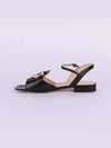 Women's Interlocking G Logo Leather Sandals Black - GUCCI - BALAAN 4