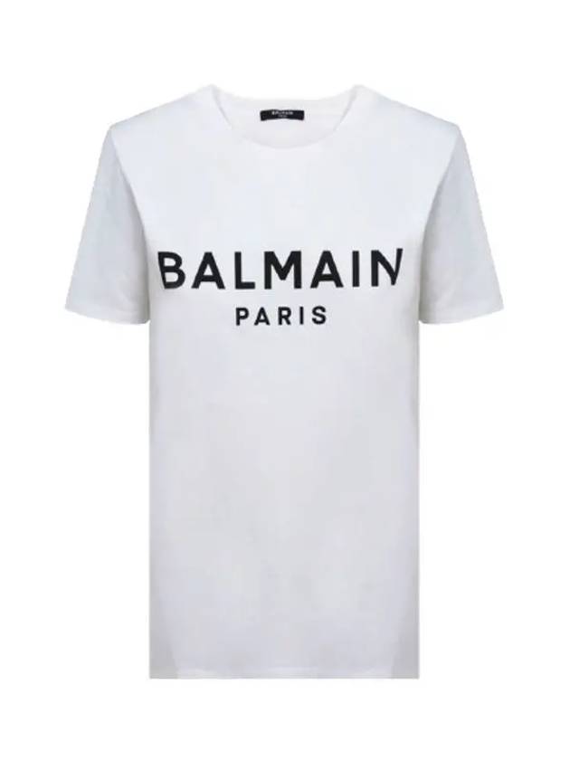 Logo Cotton Short Sleeve T-Shirt White - BALMAIN - BALAAN 3