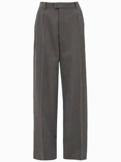 Pleated Straight Pants Grey Melange - BOTTEGA VENETA - BALAAN 2