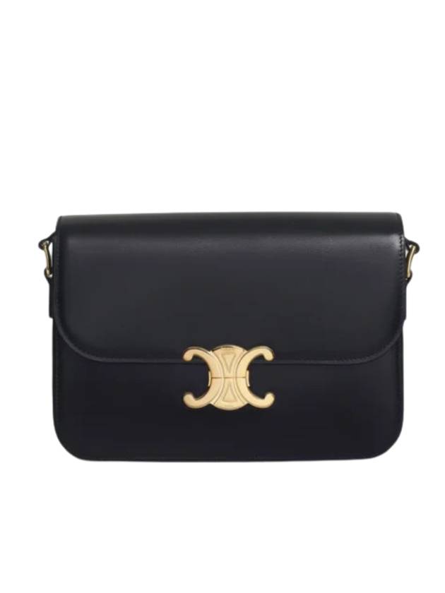 Teen Triomphe Shiny Calfskin Cross Bag Navy Blue - CELINE - BALAAN 1