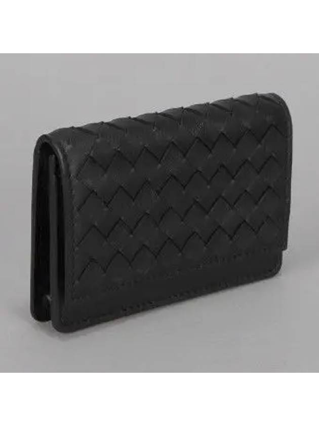 Intrecciato Leather Card Wallet Black - BOTTEGA VENETA - BALAAN 3