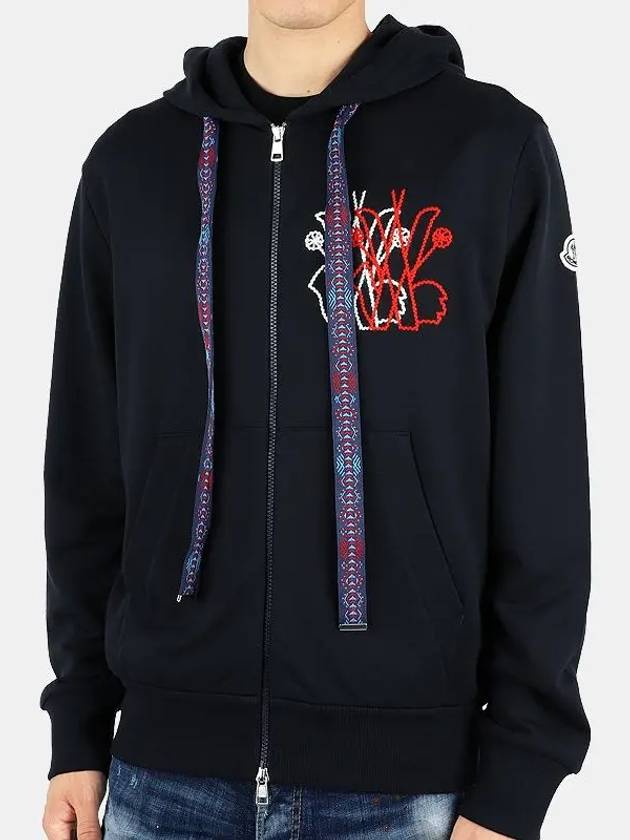 men's Grenoble embroidery hooded zipup navy 8G00013 809KR 778 - MONCLER - BALAAN 2