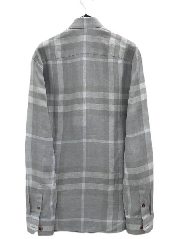 Check Long Sleeve Shirt Grey - BURBERRY - BALAAN 3