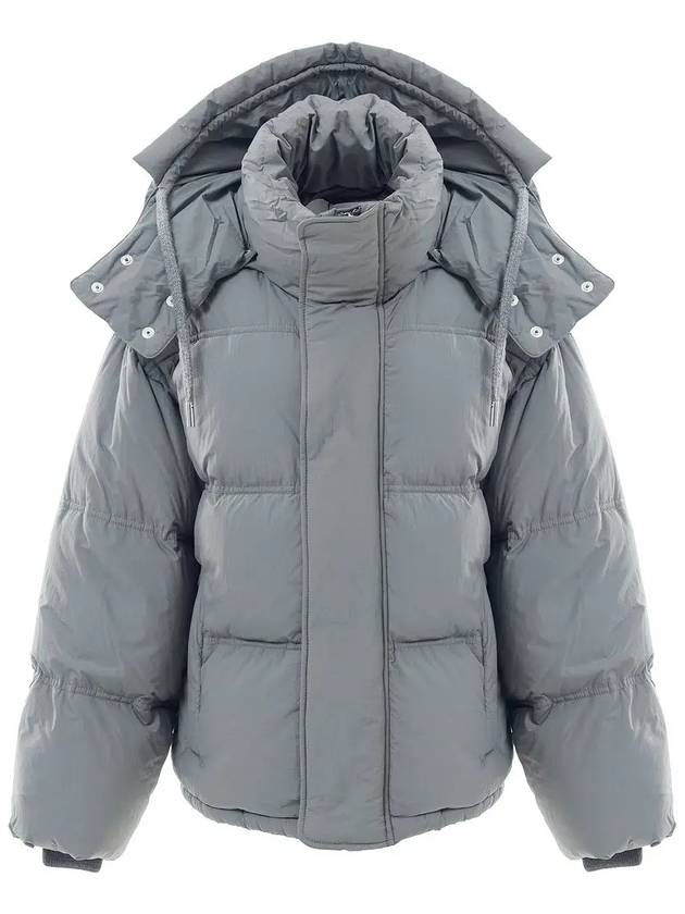 Oversized Nylon Puffer Down Jacket Grey - AMI - BALAAN 2