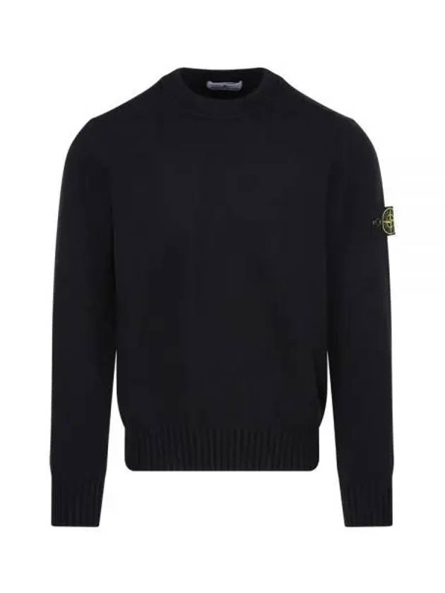 Logo Patch Knit Top Black - STONE ISLAND - BALAAN 2