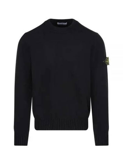 Logo Patch Knit Top Black - STONE ISLAND - BALAAN 2