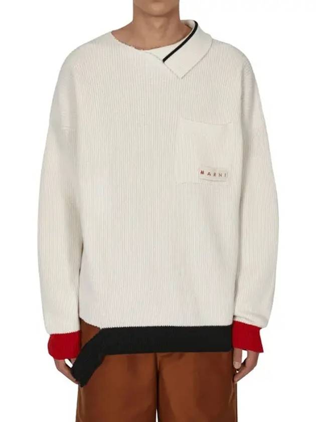 Pocket Logo Patch Knit Top Ivory - MARNI - BALAAN 3