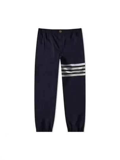 Plain Weave 4-Bar Elastic Waist Track Pants Black - THOM BROWNE - BALAAN 2