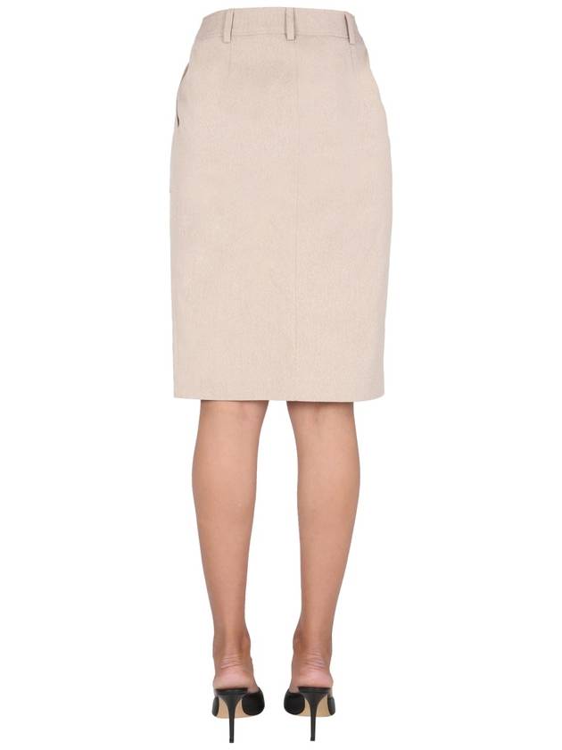 Women's Safari SAFARI Button H-Line Skirt Ivory - MOSCHINO - BALAAN 5