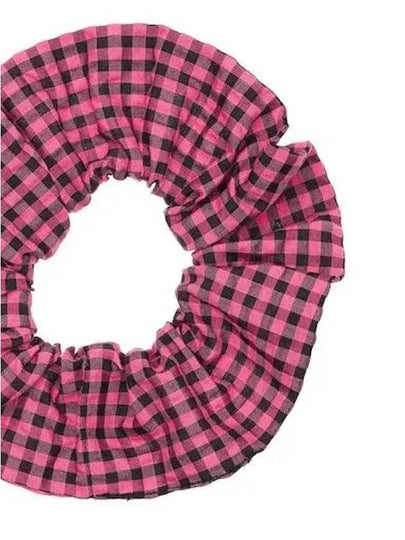 Print Check Organic Cotton Overprint Scrunchie A3943 6455 530 - GANNI - BALAAN 2