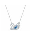 Women's Dancing Swan Rhodium Plated Necklace Blue - SWAROVSKI - BALAAN 1