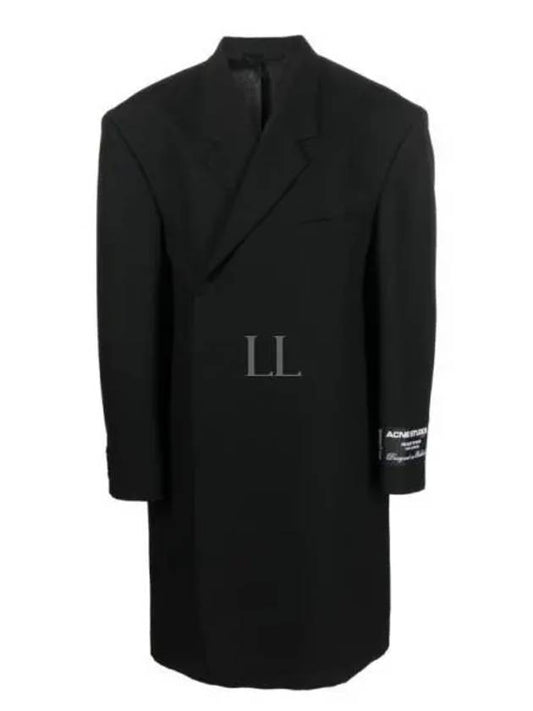 Studios Logo Patch Wool Over Double Coat Black - ACNE STUDIOS - BALAAN 2