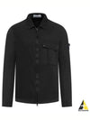 Old Treatment Garment Dyed Overshirt Jacket Black - STONE ISLAND - BALAAN 2