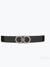 Double Gancini Reversible Leather Belt Black Auburn - SALVATORE FERRAGAMO - BALAAN 2