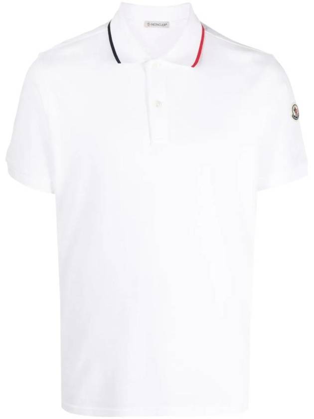 Logo Applique Polo Shirt White - MONCLER - BALAAN 1